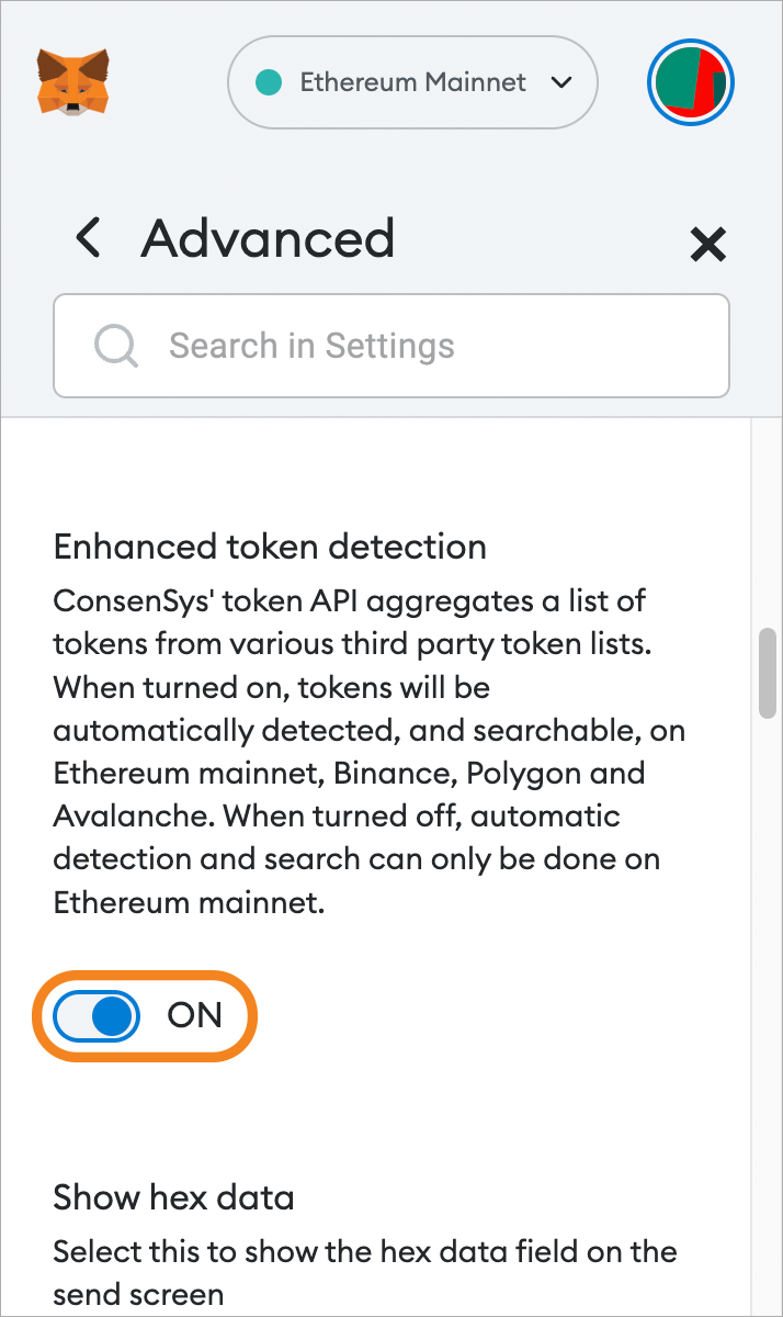 Enhanced automatic token detection MetaMask