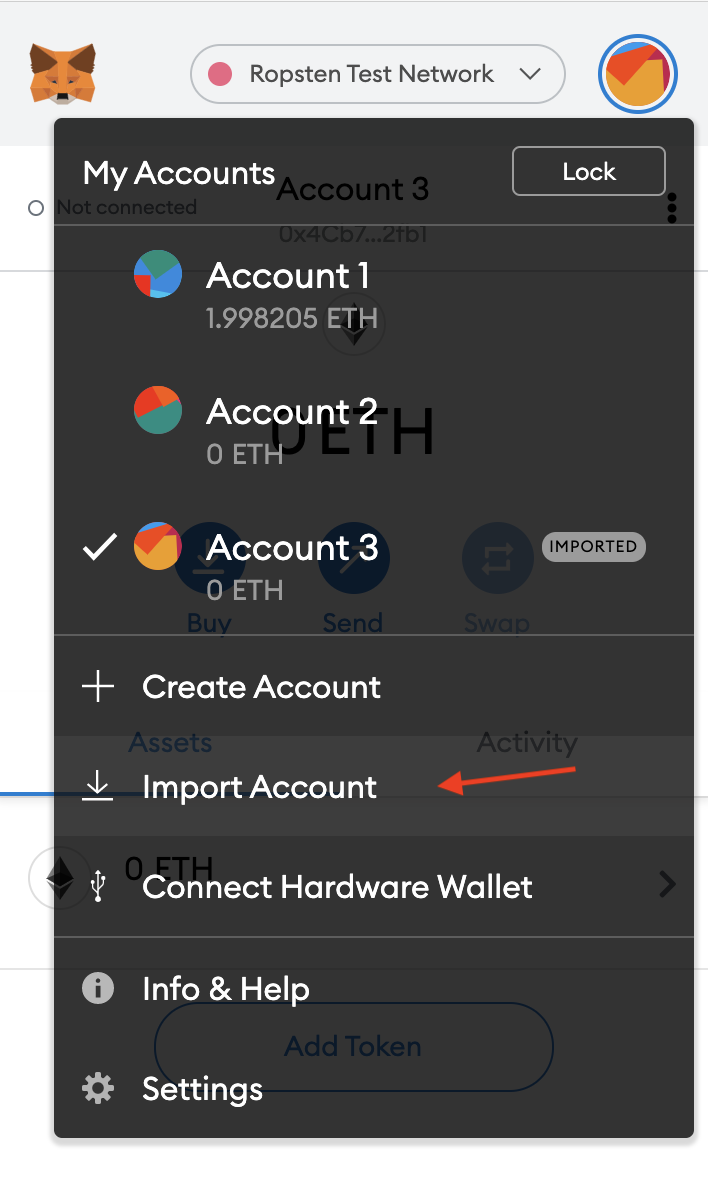 import account to metamask