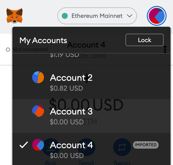 remove accounts from metamask