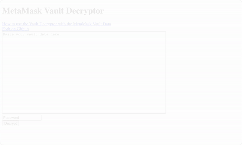 Vault decryptor tool